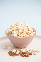 Fototapeta na wymiar Salted Caramel Popcorn with Ingredients