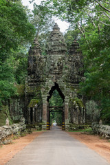 Fototapeta premium The north gate of the Angkor Thom temple complex near Siem Reap in Cambodia