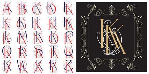 Vector monogram for wedding, invitations or greeting cards.