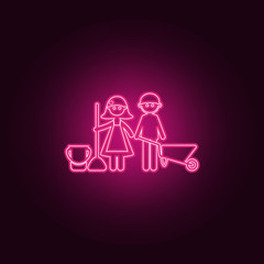 couple in love in the garden icon. Elements of Family in neon style icons. Simple icon for websites, web design, mobile app, info graphics