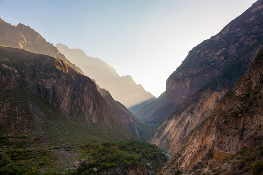 Early morning sunshine in the Colca Canyon, Peru