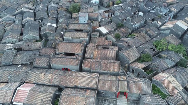 Aerial view of the Bagua Village of Licha Cun