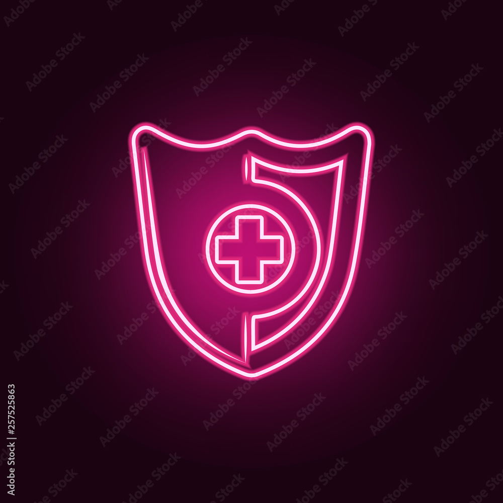Aufkleber shield icon. elements of fight in neon style icons. simple icon for websites, web design, mobile app