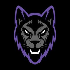 Wolf head logo. Great for sports logotypes and team mascots.