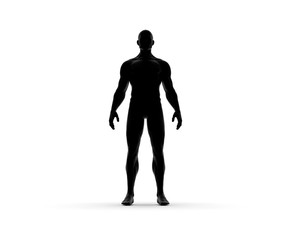 Human Man Standing With Nude Body 3D Rendering