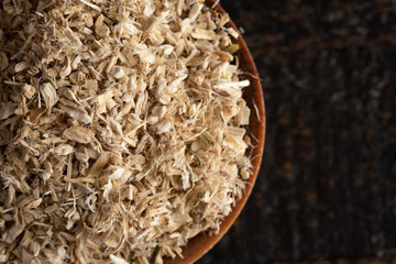 Dried Marshmallow Root Herb in a Bowl