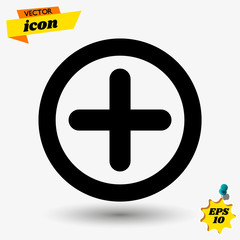 Plus icon vector