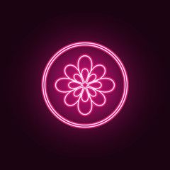 flower icon. Elements of Flower in neon style icons. Simple icon for websites, web design, mobile app, info graphics