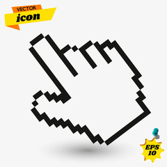 Hand cursor icon in trendy flat style. Vector Illustration EPS 10.