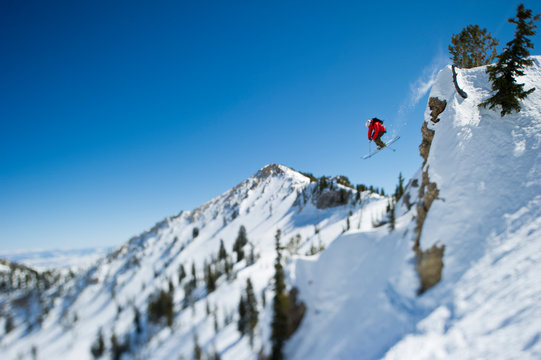 Man skiing in Park City, Utah