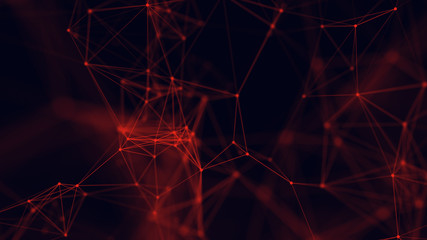 Big data visualization. Abstract background with connecting dots and lines. 3D rendering. High...