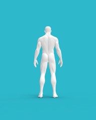 Human Man Body with Shadow, 3D Rendering