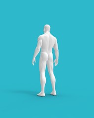 Human Man Body with Shadow, 3D Rendering