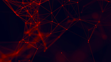 Big data visualization. Abstract background with connecting dots and lines. 3D rendering. High...