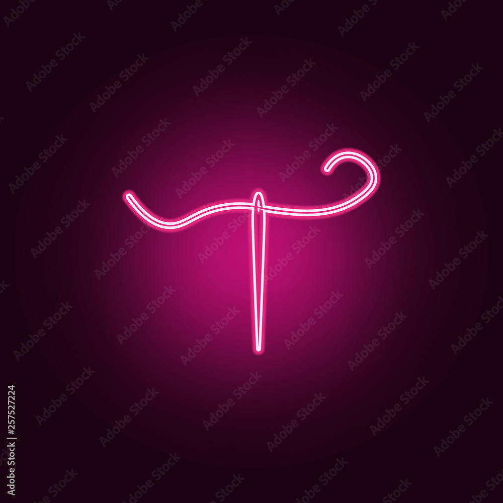 Poster needle icon. elements of handmade in neon style icons. simple icon for websites, web design, mobile 