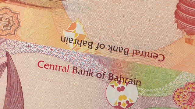 Bahrain currency dinar notes rotating. Bahraini money. 4K stock video footage
