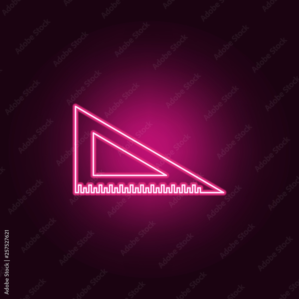 Poster ruler angle icon. elements of handmade in neon style icons. simple icon for websites, web design, mo