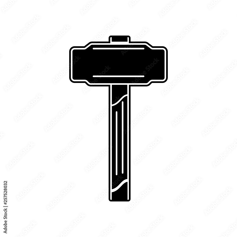 Poster a hammer icon. element of home repair tool for mobile concept and web apps icon. glyph, flat icon fo
