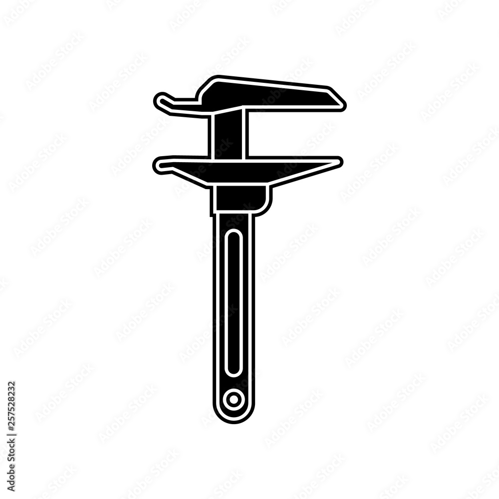 Poster caliper icon. element of home repair tool for mobile concept and web apps icon. glyph, flat icon for