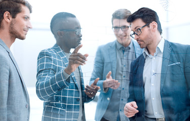 businessman makes a presentation for business partners