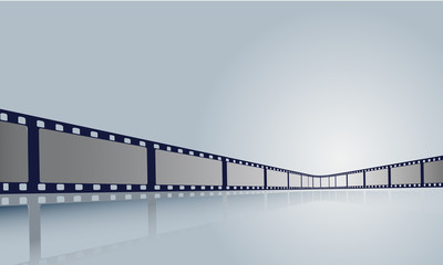 Film strip roll frame cinema with place for text. Vector cinema festival poster, banner or flyer background. Art design reel cinema filmstrip template.Movie time and entertainment concept. EPS 10