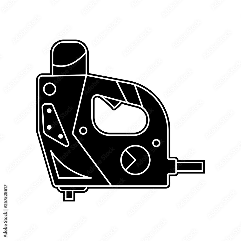 Poster gun for nailing icon. element of home repair tool for mobile concept and web apps icon. glyph, flat 