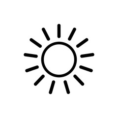 Sun vector icon. Sun line vector icon.