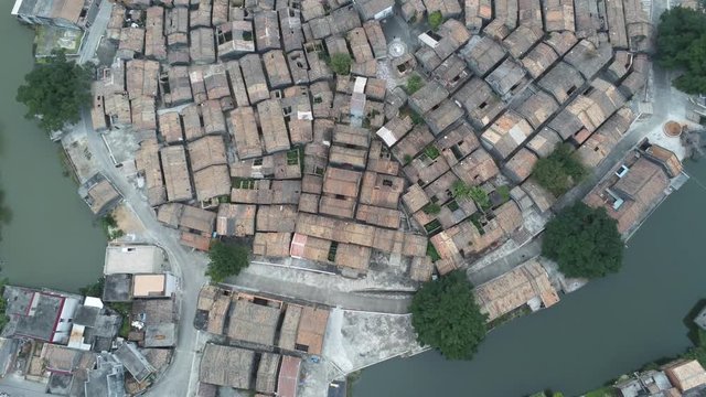 Aerial view of the Bagua Village of Licha Cun