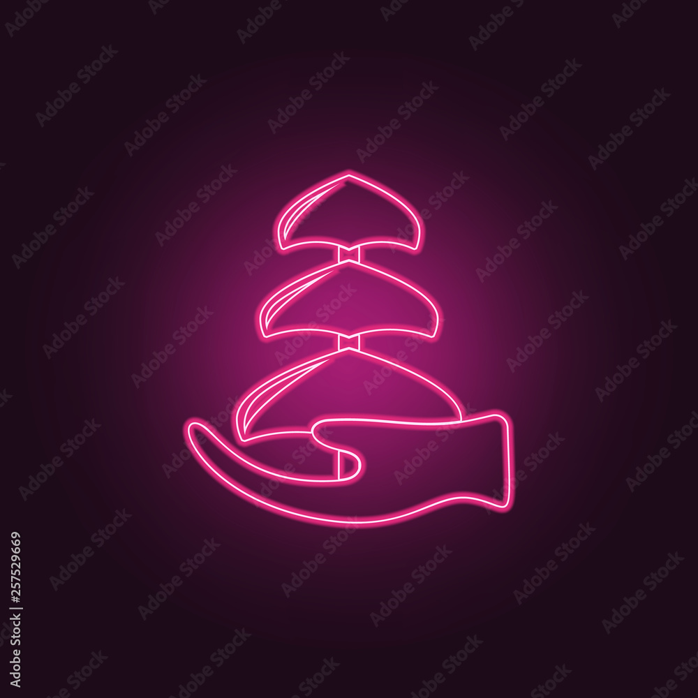 Aufkleber tree in hand icon. elements of insurance in neon style icons. simple icon for websites, web design, 