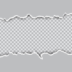 Vector realistic hole torn in paper with shadows isolated