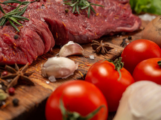 Fresh beef, vegetables and spices