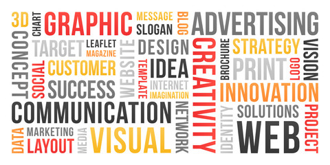 Communication and marketing - word cloud