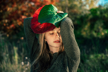 Beautiful woman in sunlight