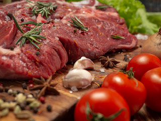 Fresh beef, vegetables and spices