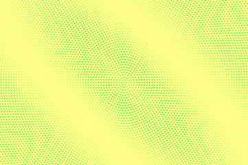 Yellow green halftone vector background. Micro halftone texture. Faded dotwork gradient. Vibrant dotted halftone
