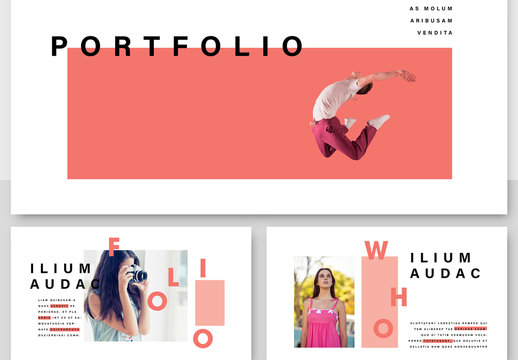 Presentation Layout with Coral Accents