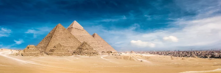 Foto op Canvas Panorama of the Great Pyramids of Giza, Egypt © Günter Albers