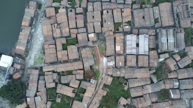 Aerial view of the Bagua Village of Licha Cun