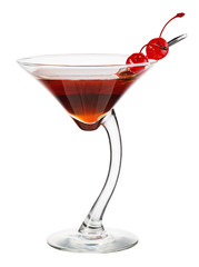 Rob Roy. Alcohol cocktail isolated on white