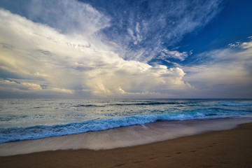 Storm clouds over the Spanish beach
