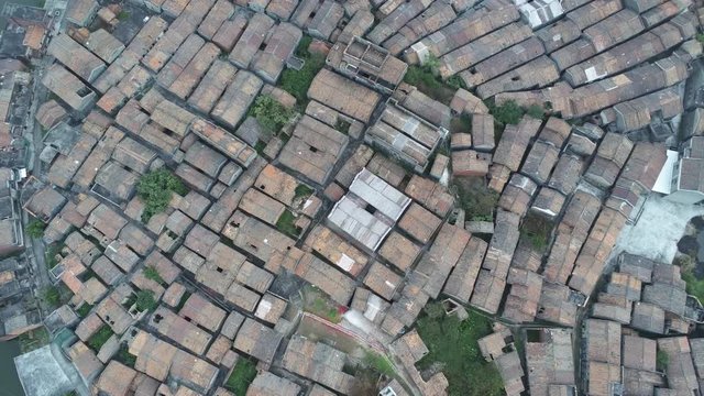 Aerial view of the Bagua Village of Licha Cun