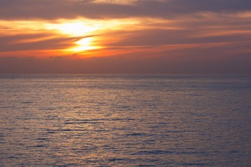 sunrise at ocean seascape with reflection