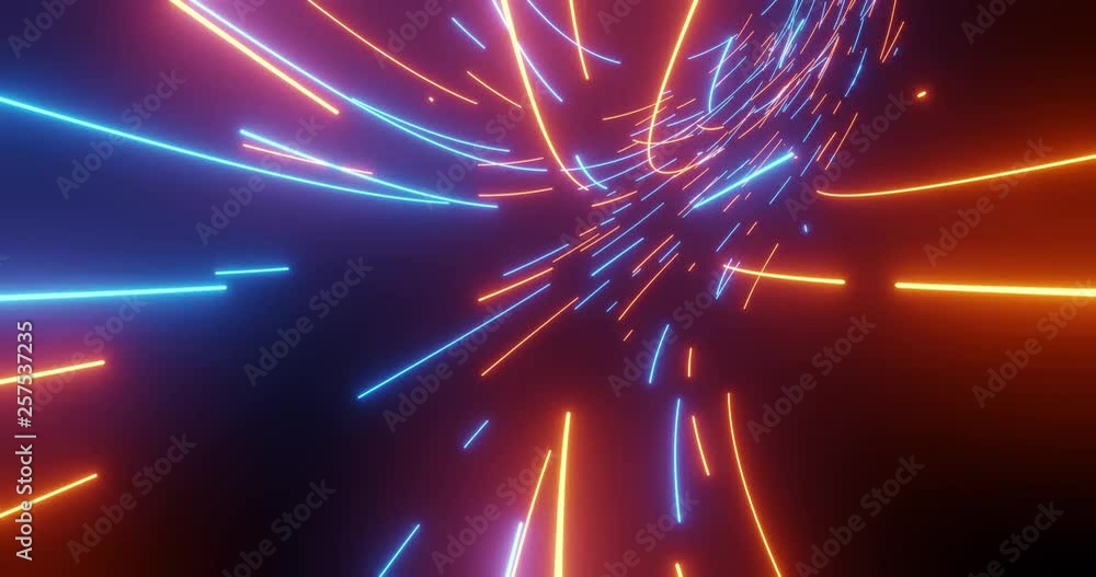 Poster motion graphic 4k seamless loop of flying into digital technologic tunnel. futuristic technology abs