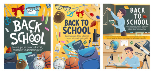 Obraz premium Back to school education study season posters