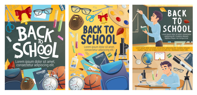 Back to school education study season posters