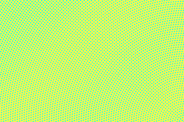 Yellow green color halftone vector background. Smooth halftone texture. Diagonal dotwork gradient.