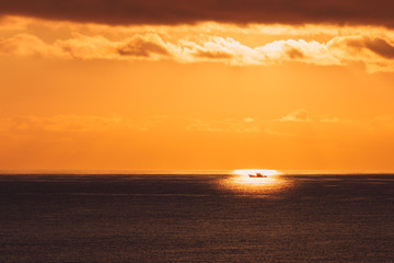 sunrise at ocean seascape with reflection