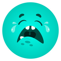 Vector funny moster square monster faces with different emotions, smiles, emoticon set for messenger, sticker, social media, animation, comic, newsletter, poster, banner, logo, icon, avatar.