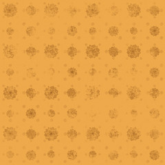 Seamless abstract pattern of flower. Texture in yellow and black colors.