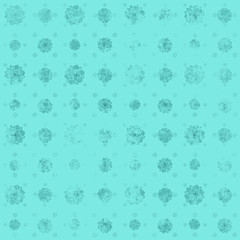 Seamless abstract pattern of flower. Texture in turquoise and black colors.